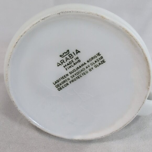 Arabia Made in Finland Butterfly Pitcher Creamer Jug Sport Blue White MCM READ - Picture 3 of 11